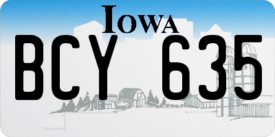 IA license plate BCY635