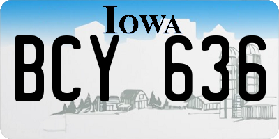 IA license plate BCY636