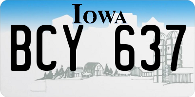 IA license plate BCY637