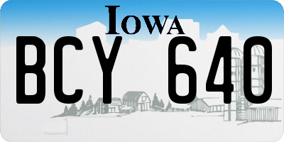 IA license plate BCY640