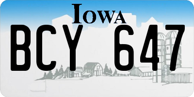 IA license plate BCY647
