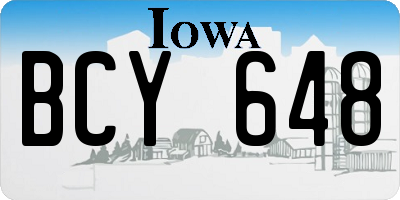 IA license plate BCY648