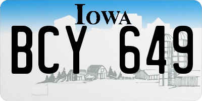 IA license plate BCY649