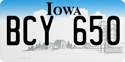 IA license plate BCY650