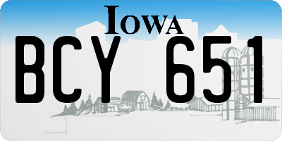 IA license plate BCY651