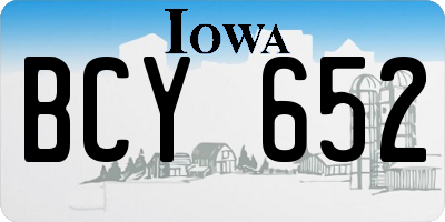 IA license plate BCY652