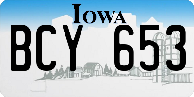 IA license plate BCY653