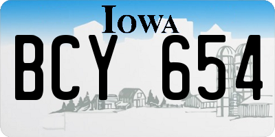IA license plate BCY654