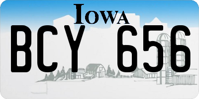 IA license plate BCY656