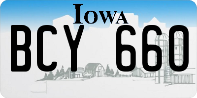 IA license plate BCY660