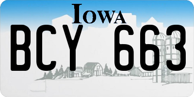 IA license plate BCY663