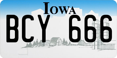 IA license plate BCY666