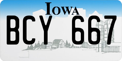 IA license plate BCY667