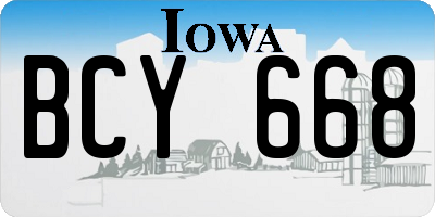 IA license plate BCY668