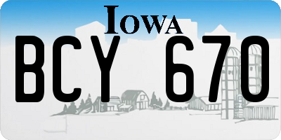 IA license plate BCY670
