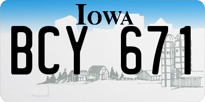 IA license plate BCY671