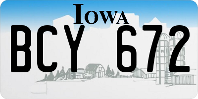 IA license plate BCY672
