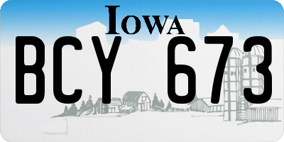 IA license plate BCY673
