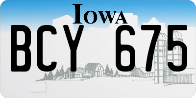 IA license plate BCY675
