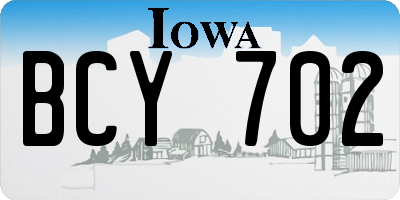 IA license plate BCY702