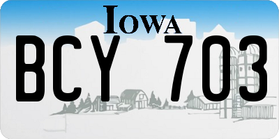IA license plate BCY703