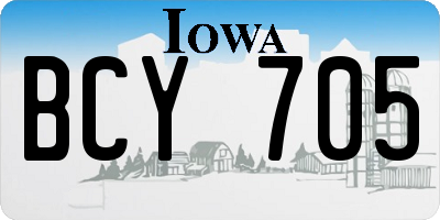 IA license plate BCY705