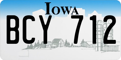 IA license plate BCY712
