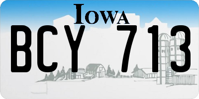 IA license plate BCY713