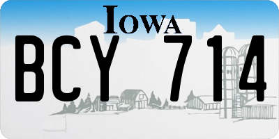 IA license plate BCY714