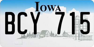 IA license plate BCY715
