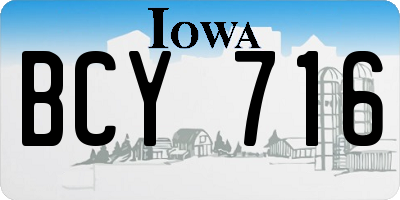 IA license plate BCY716