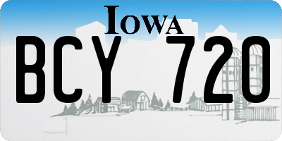 IA license plate BCY720