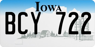 IA license plate BCY722