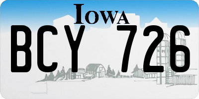 IA license plate BCY726