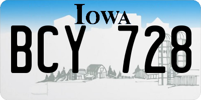 IA license plate BCY728
