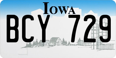 IA license plate BCY729