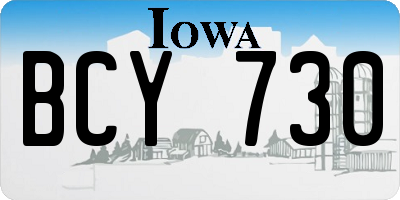 IA license plate BCY730