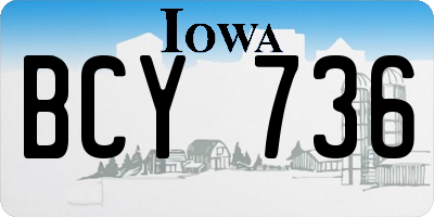 IA license plate BCY736