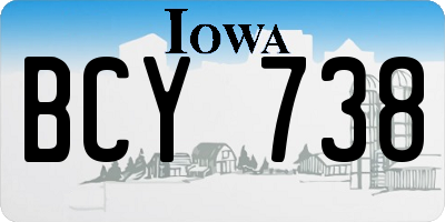IA license plate BCY738