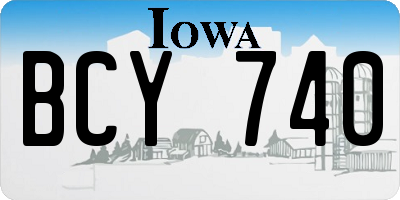 IA license plate BCY740