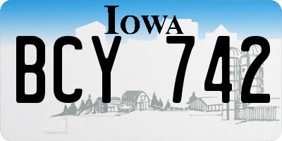 IA license plate BCY742