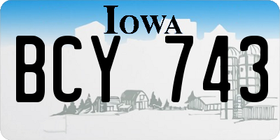 IA license plate BCY743