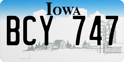 IA license plate BCY747