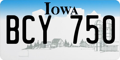 IA license plate BCY750