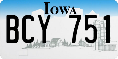 IA license plate BCY751