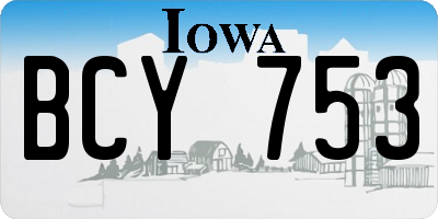 IA license plate BCY753