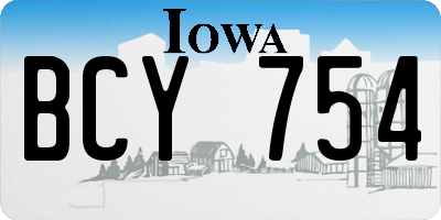 IA license plate BCY754
