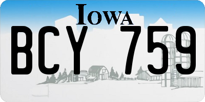 IA license plate BCY759