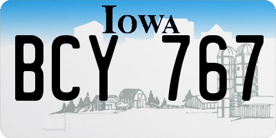 IA license plate BCY767