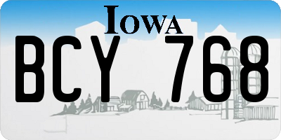 IA license plate BCY768